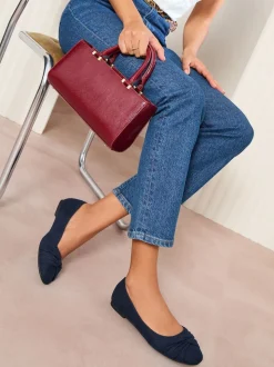 marine - Ballerines plates Friends Like These Twist Detail à bout rond