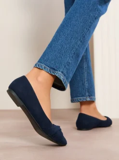 marine - Ballerines plates Friends Like These Twist Detail à bout rond