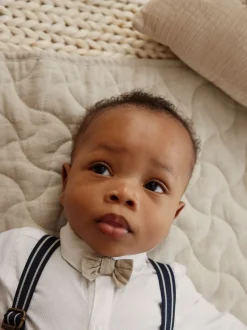 marine - Bébé Chemises Pantalons et Bretelles 4 Pieces (0mois-2ans)