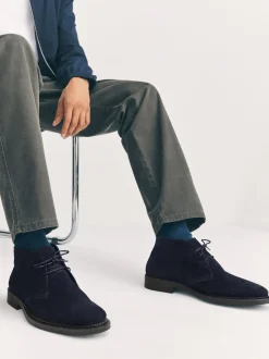 marine - Bottes Chukka en daim