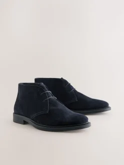 marine - Bottes Chukka en daim