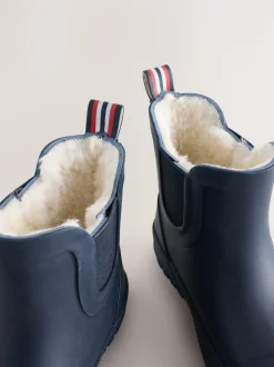 marine - Bottines en caoutchouc avec doublure chaude
