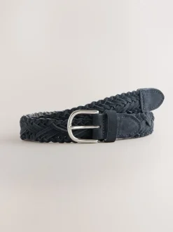 marine - Ceinture en cuir tressé à la main