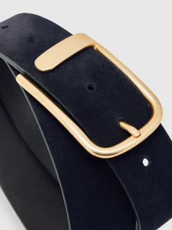 marine - Ceinture en cuir avec boucle à demi-passant Reiss Iyla