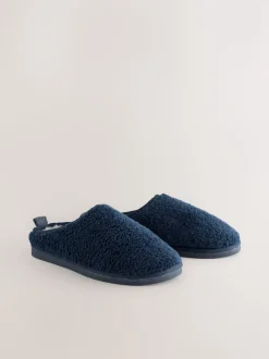 marine - Chaussons en imitation peau de mouton style mule