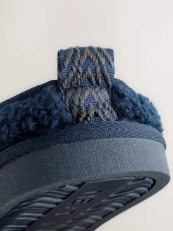 marine - Chaussons en imitation peau de mouton style mule