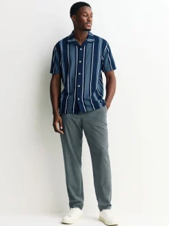 marine - Chemise rayée en jersey Manches courtes