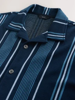 marine - Chemise rayée en jersey Manches courtes