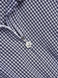 marine - Combinaison d'école Vichy en coton riche avec fermeture éclair (3-14ans)