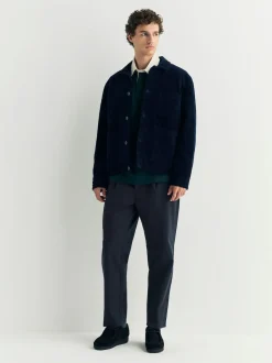 marine - Coupe fuselée régulière - Pantalons Chinos extensibles plissés avec taille élastique