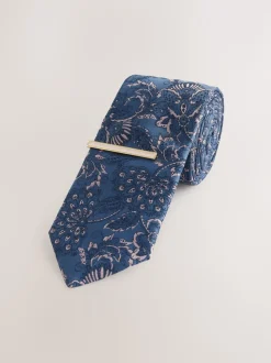 marine - Cravate et pince design