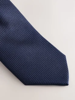 marine - Ensemble cravate et pochette texturées