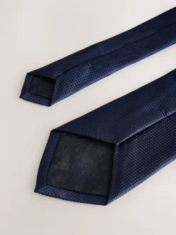 marine - Ensemble cravate et pochette texturées