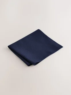 marine - Ensemble cravate et pochette texturées