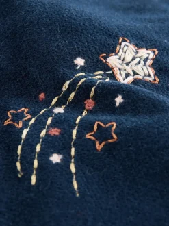 marine - Ensemble salopette en velours côtelé lapin et collants (3mois-7ans)