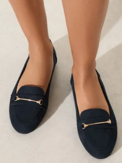 marine - Friends Like These Mocassins élégants en faux daim à mors Chaussures plates