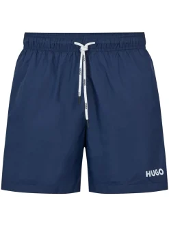 marine - HUGO Short de bain doublé avec logo contrasté