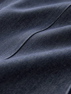 marine - Kilt mi-long en denim ceinturé