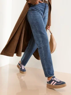 marine - Lipsy Baskets de sport à plateforme épaisse en faux suède