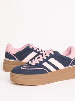 marine - Lipsy Baskets de sport à plateforme épaisse en faux suède