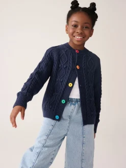 marine - Little Bird by Jools Oliver Cardigan en Coton Torsade