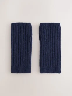 marine - Lot de 1 gants chauffe-mains côtelés