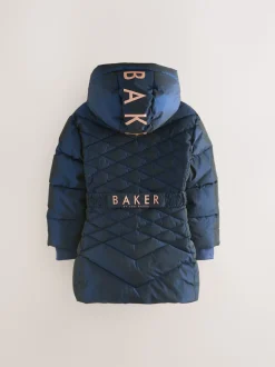 marine - Manteau Ceinturé Baker by Ted Baker, mi-lourd, matelassé et Résistant à la douche