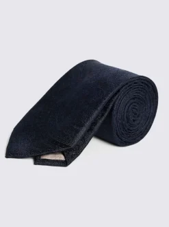 marine - MOSS Mariage Motif paisley Cravate