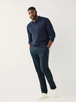 marine - Moulant - N. Premium Smart Coton TENCEL™ Chinos en Blend de lyocell avec taille confort