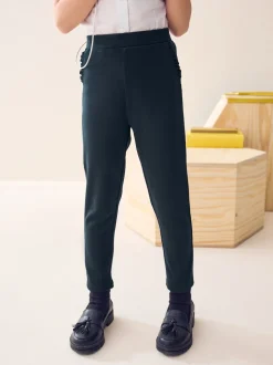 marine - Pantalon d’école extensible riche en coton à enfiler (3-16ans)