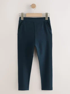 marine - Pantalon d’école extensible riche en coton à enfiler (3-16ans)