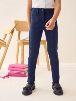 marine - Pantalon d'école skinny extensible en jersey (3-18ans)