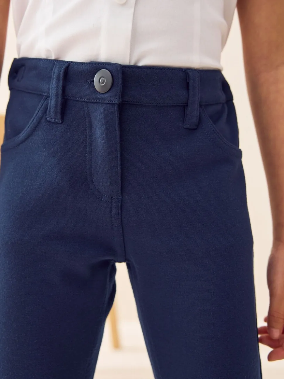 marine - Pantalon d'école skinny extensible en jersey (3-18ans)