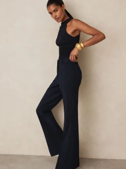 marine - Pantalon de costume Reiss Gabi évasé