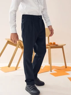 marine - Pantalon scolaire à plis (3-17ans)