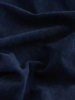 marine - Pantalons Amples en velours côtelé lissant