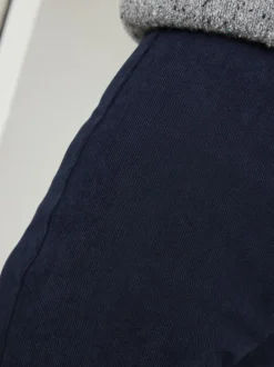 marine - Pantalons Amples en velours côtelé lissant