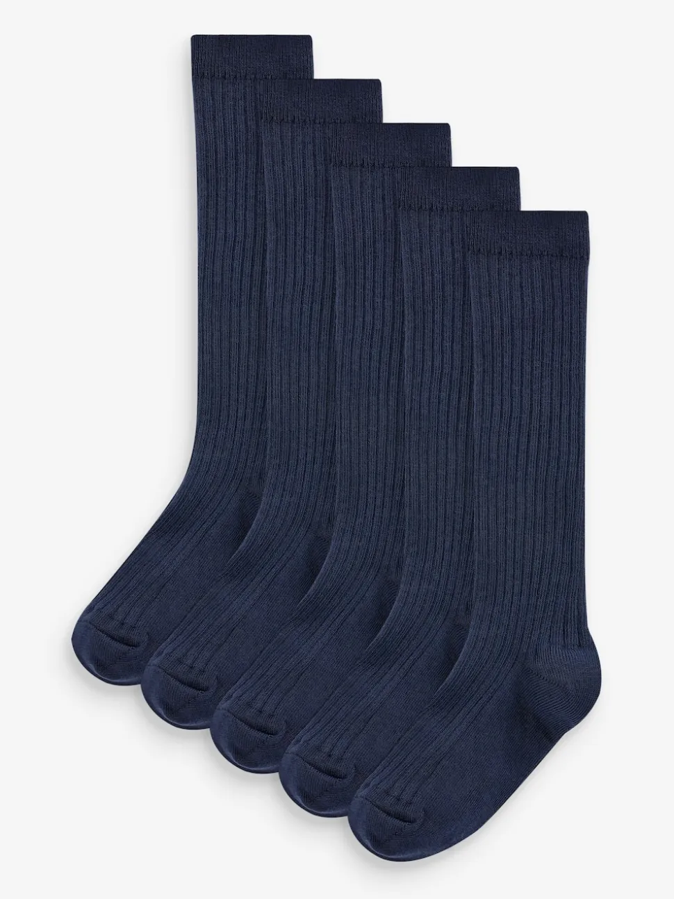 marine - Paquet de 5 chaussettes à genoux en coton riche