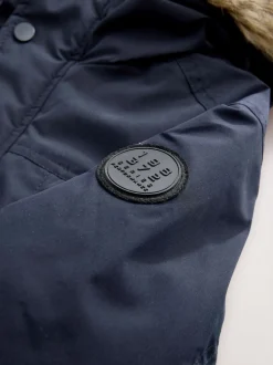 marine - Parka épaisse Résistant à la douche bordée de fausse fourrure (3-16ans)