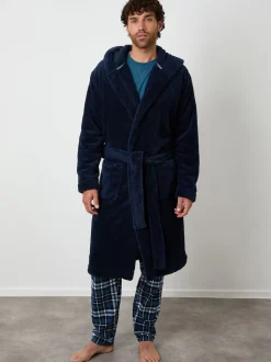 marine - Peignoir Threadbare confortable à capuche