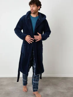 marine - Peignoir Threadbare confortable à capuche