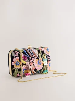 marine - Pochette oiseau avec ornements