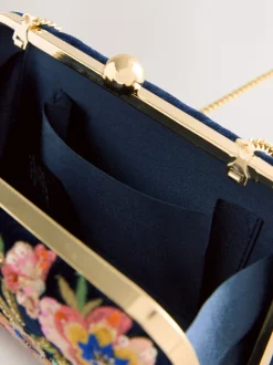 marine - Pochette oiseau avec ornements