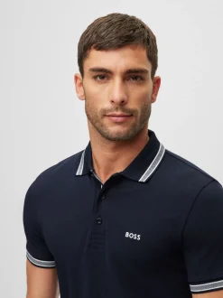marine - Polo BOSS Regular Fit Paddy à col à pointe