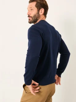 marine - Pull FatFace en maille à Col rond