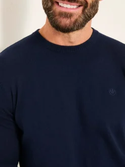 marine - Pull FatFace en maille à Col rond