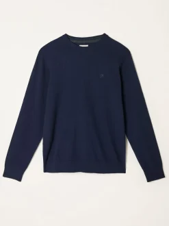 marine - Pull FatFace en maille à Col rond