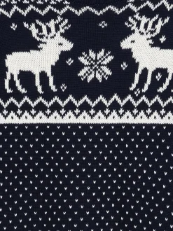 marine - Pull The Little Tailor motif jacquard renne de Noël enfant