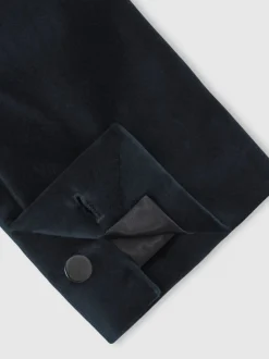 marine - Reiss Apsara Blazer en velours à boutonnage simple habillé