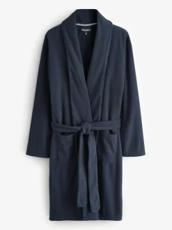 marine - Robe de chambre Threadbare gaufrée en polaire